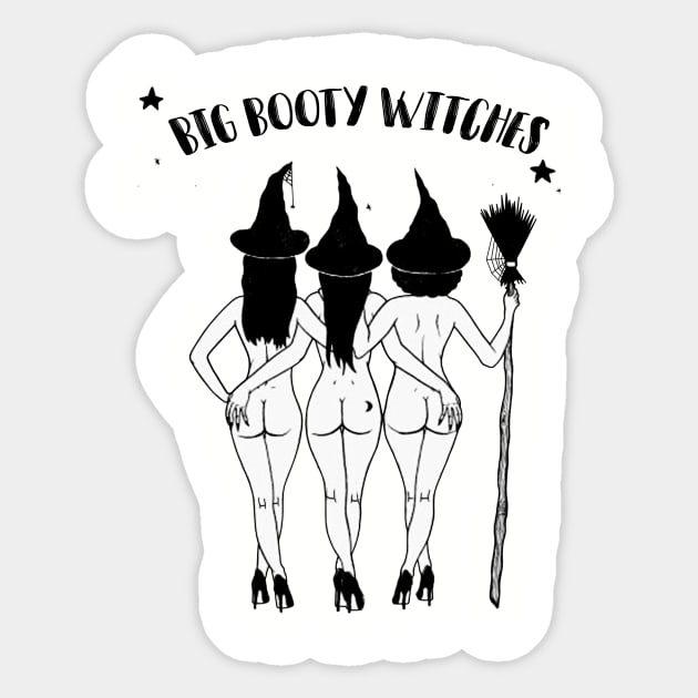 Halloween Shirt, Big booty Witches Halloween Hoodiefor Women, Halloween Witch Shirt Woman, Funny Halloween Sticker by McphersonHaynesnob2l